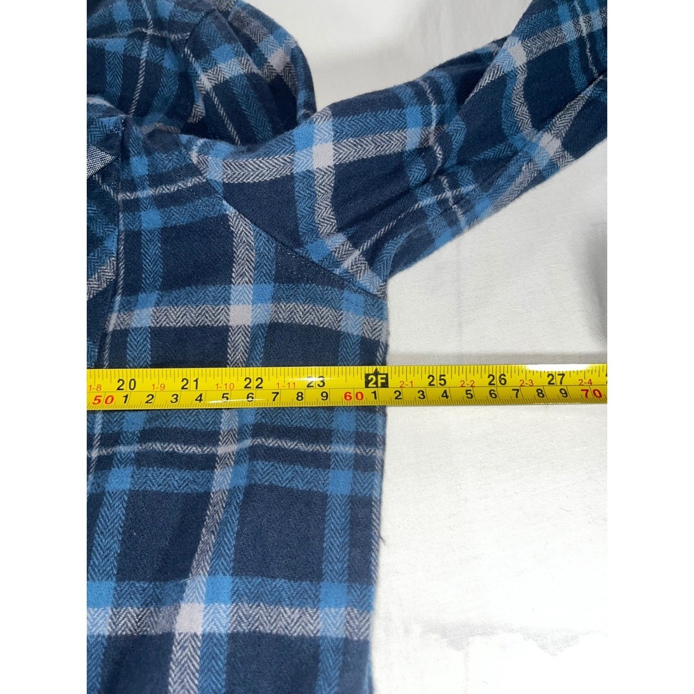 Anchorage Expedition Brand Mens XL Blue Plaid Flannel Button Down Shirt Cotton - Picture 7 of 9